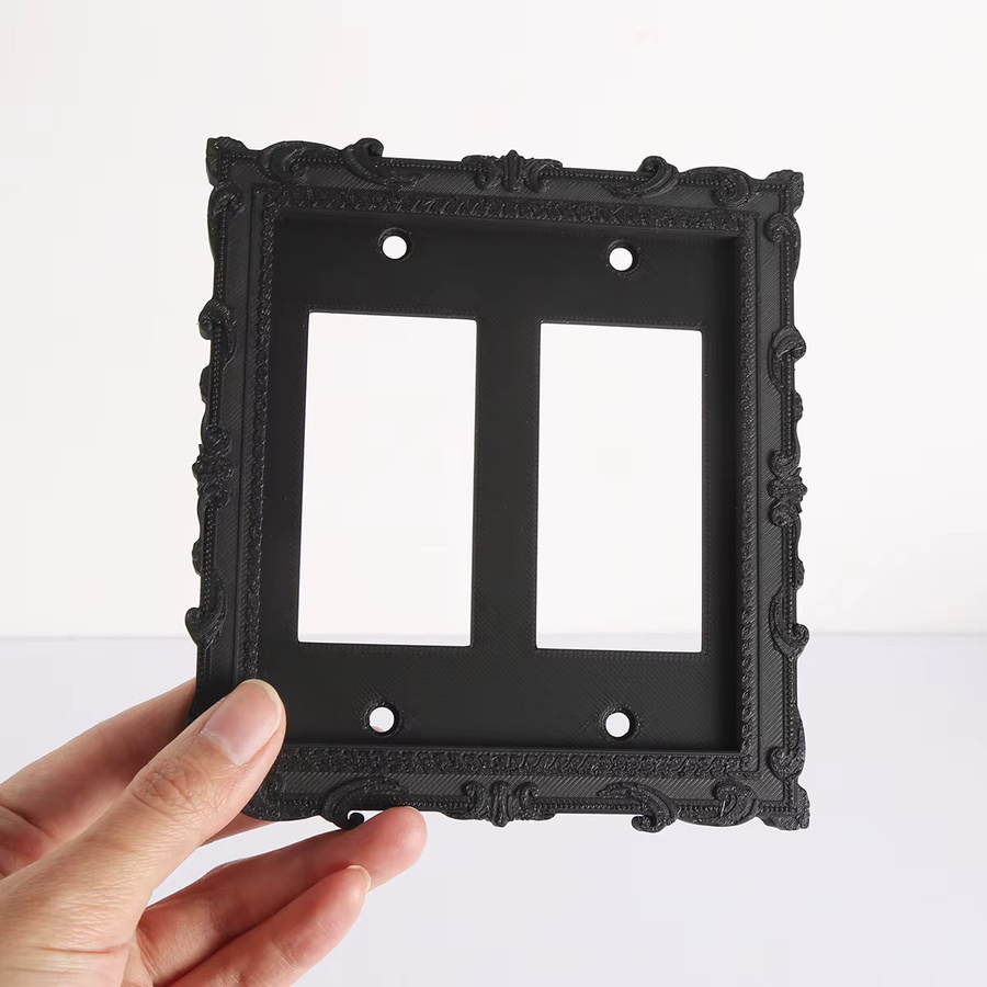 Schwarze Schalter-Wandpaneel-Abdeckung im klassischen Design für Küche, Badezimmer, Schlafzimmer und Wohnzimmer inklusive Schrauben - Bild 2