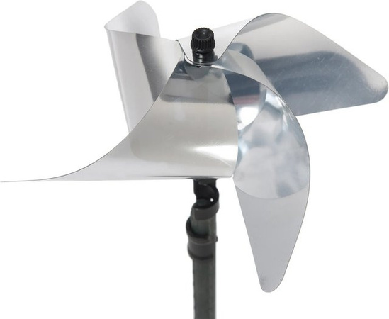 Nature Windspiel Windmühle Vogelschreck in Silber aus Metall, Durchmesser: 20 cm, Stärke: 0,3 mm