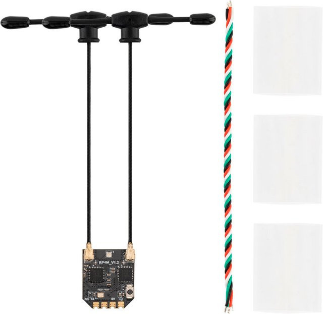 Radiomaster RP4TD-M ExpressLRS 2,4 GHz Mini-True-Diversity-Empfänger mit zwei Antennen in Schwarz - Bild 1