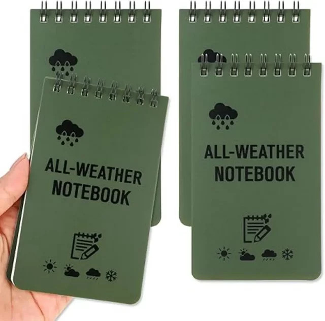 Wasserdichtes taktisches Mini-Taschennotizbuch mit linierten Seiten in Grün - Bild 1