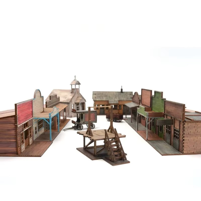GRAPMAN Europäische und amerikanische Stadtgebäude-Kombinationsszene, Holz-Montagemodell - Bild 2