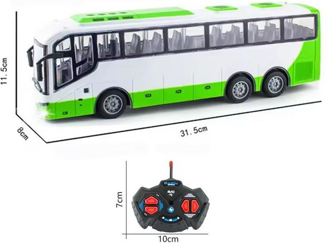RC-Auto Bus, Funkgesteuertes Fahrzeug, 1:30, mit Licht, grün, ab 3 Jahre - Bild 1