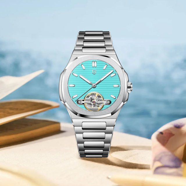 PAGANI Automatik-Armbanduhr Edelstahl, Blau, Saphirglas, Herren - Bild 1