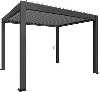 Biohort Pergola modern aus Stahl in Dunkelgrau/Silber-Metallic, B/T/H: 367,5 x 312 x 264 cm - Bild 1