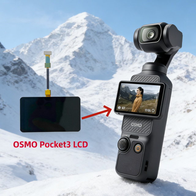 DJI Osmo Pocket 3 Ersatz LCD-Display mit Rahmen in Schwarz für Action-Kameras - Bild 1