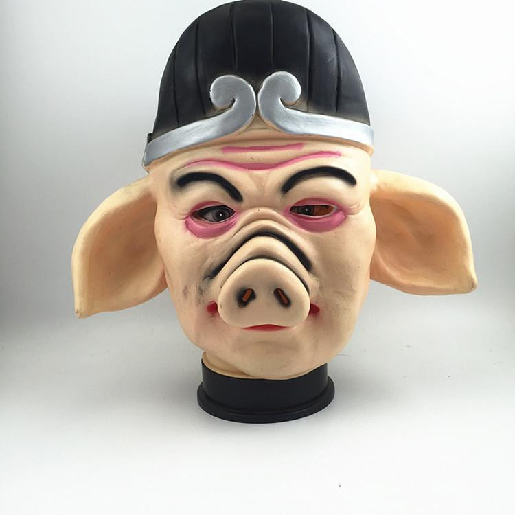 Ferkel Latex Maske Kopfbedeckung beige - Bild 2