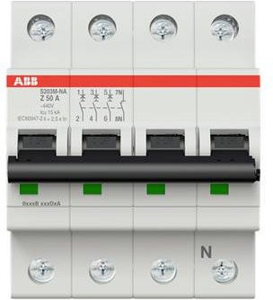 ABB S203M-Z50NA Leitungsschutzschalter 50A 400V Grau 2CDS273103R0578 - Bild 1