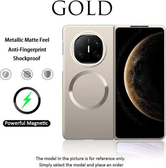 Ultradünne Huawei Mate X6 Handyhülle mit Metallic-Lackierung und Magnetfunktion in Gold - Bild 1