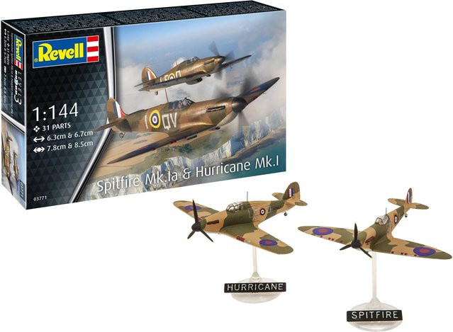 Revell Supermarine Spitfire Mk.Ia & Hawker Hurricane Mk.I, Fahrzeuge, 1:144, Set / Bundle - Bild 1