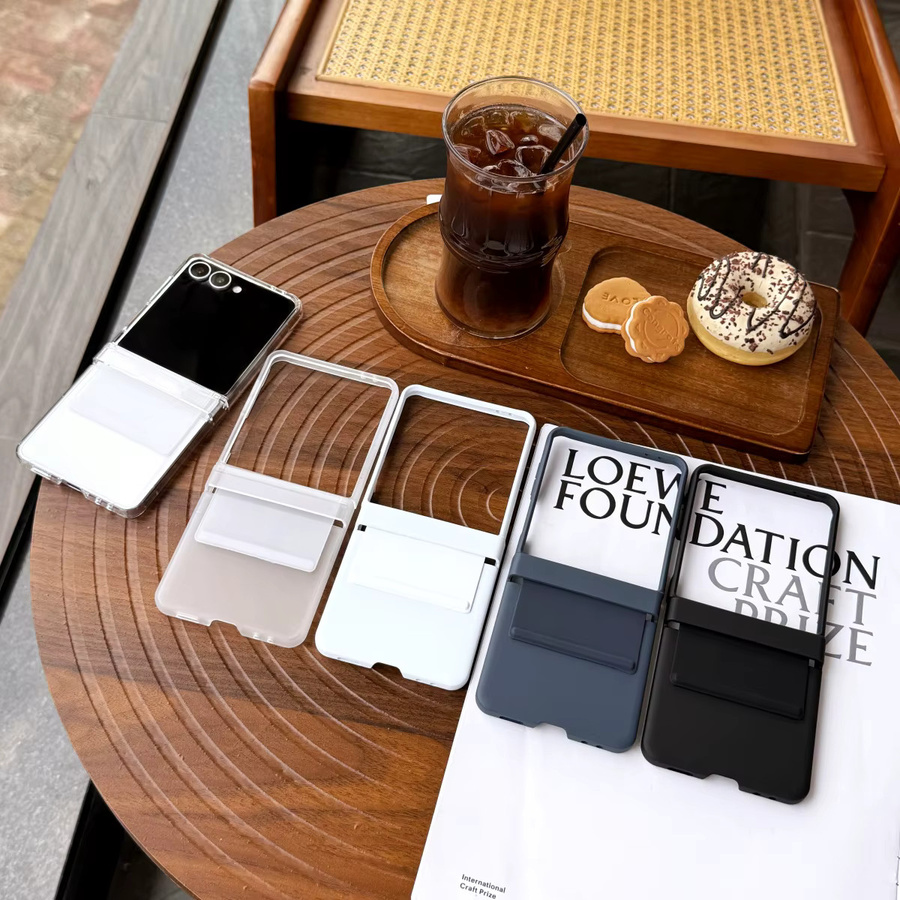 Samsung Handyhülle mit Gummiband-Scharnier für Samsung Z Flip 7, 6, 5, 4, 3 in Transparent, matte und schlanke Abdeckung - Bild 2