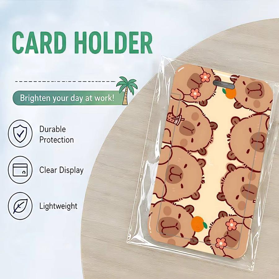52TOYS Cartoon-Capybara Ausweishalter aus PVC mit Schlüsselband-Öffnung für Studenten und Büro - Bild 2