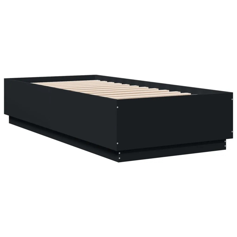 vidaXL Bettgestell modern in Schwarz aus Holzwerkstoff B/T/H: 90 x 200 x 40 cm - Bild 2