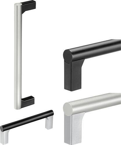 Rohde Universalgriff UR-12.235.B04 in Schwarz, 2er-Set, Material Aluminium und Kunststoff, matt, Länge: 24,7 cm, Breite: 1,2 cm, Höhe: 3,7 cm - Bild 1
