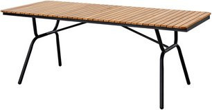 Cinas Gartentisch Parc aus Aluminium und Teakholz in Grau, B/H/T: 198 x 74 x 88 cm - Bild 1