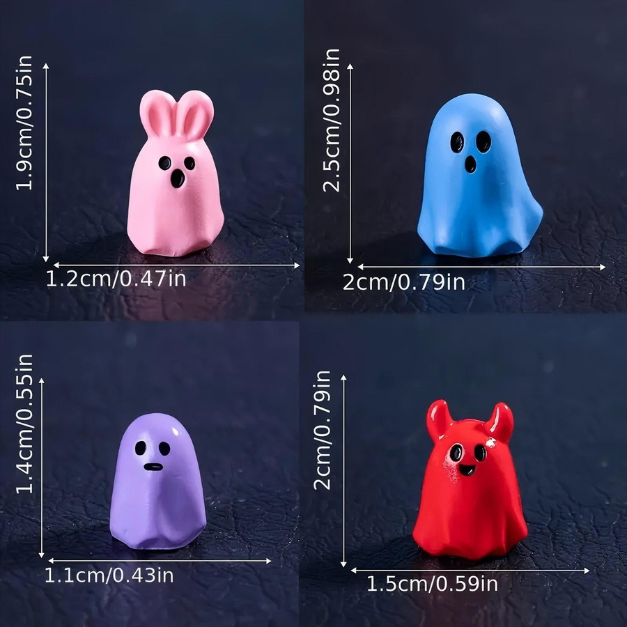 20 Stück Mini-Geister Halloween Harzfiguren in Weiß für Garten und Puppenhaus Dekoration von Wucifang Bags - Bild 1