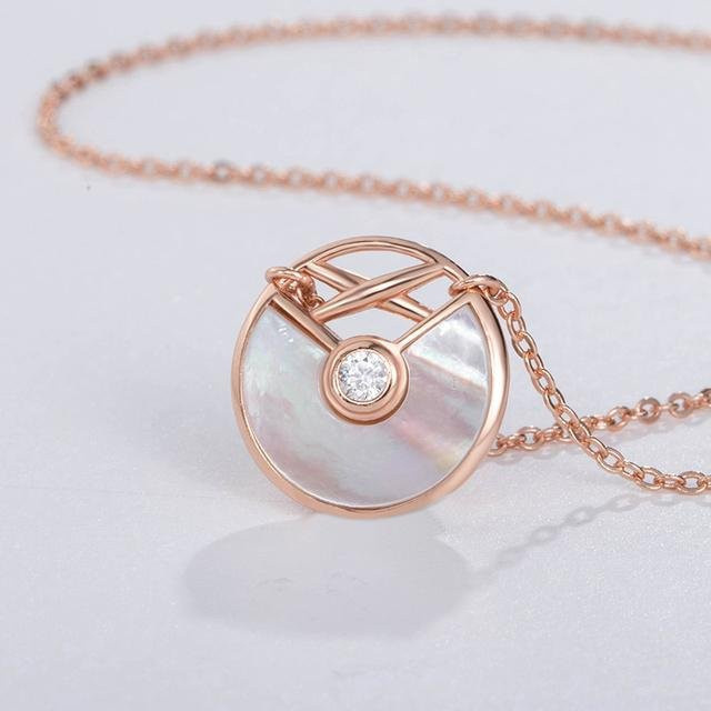 Halskette 925 Silber, Roségold, Diamant, Zirkonia, Damen - Bild 1
