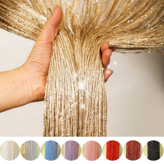 Glitzer Türvorhang DUTRIEUX in Silber und Orange mit glänzenden Quasten zur Dekoration von Fenstern und Zimmern - Bild 1