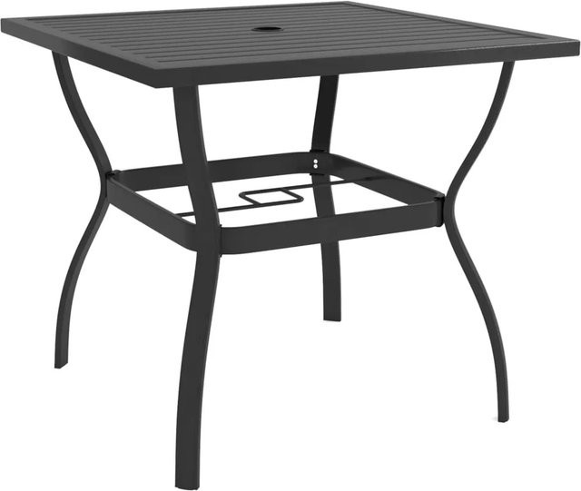 vidaXL Gartentisch aus Stahl in Anthrazit im Industriestil mit Lattendesign, B/T/H: 81,5 x 81,5 x 72 cm - Bild 1