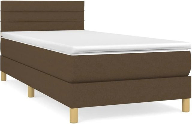 vidaXL Boxspringbett mit Matratze Dunkelbraun B/T/H: 80 x 200 x 88 cm - Bild 1