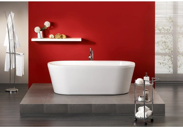 Freistehende Badewanne OTTOFOND Flora in Weiß, oval aus Acryl, B/H/L: 80 x 44 x 180 cm - Bild 1