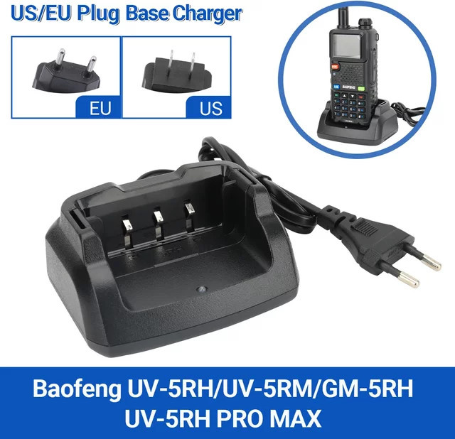 Baofeng Desktop-Ladegerät für UV-5RH und AR-5RM Walkie-Talkies in Schwarz mit US/EU-Stecker - Bild 1