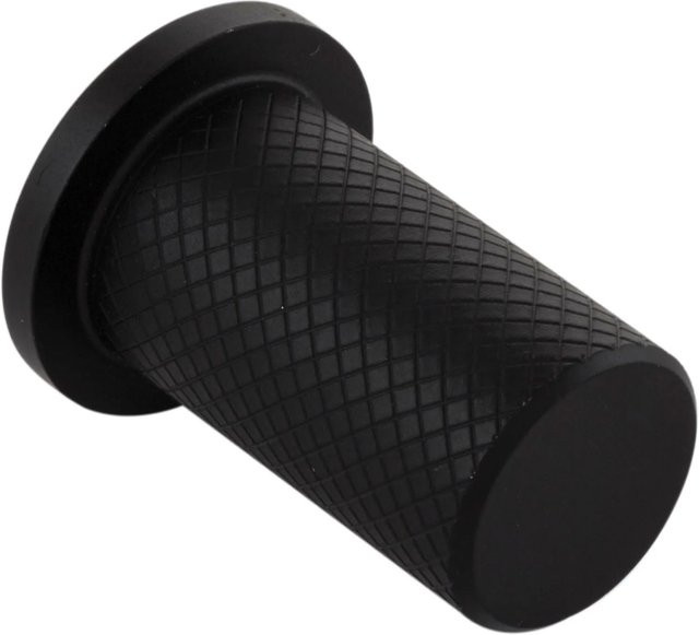 Furnipart Möbelknopf Harlequin aus Edelstahl gerändelt in Schwarz, Durchmesser: 1,7 cm, Tiefe: 3,3 cm - Bild 1