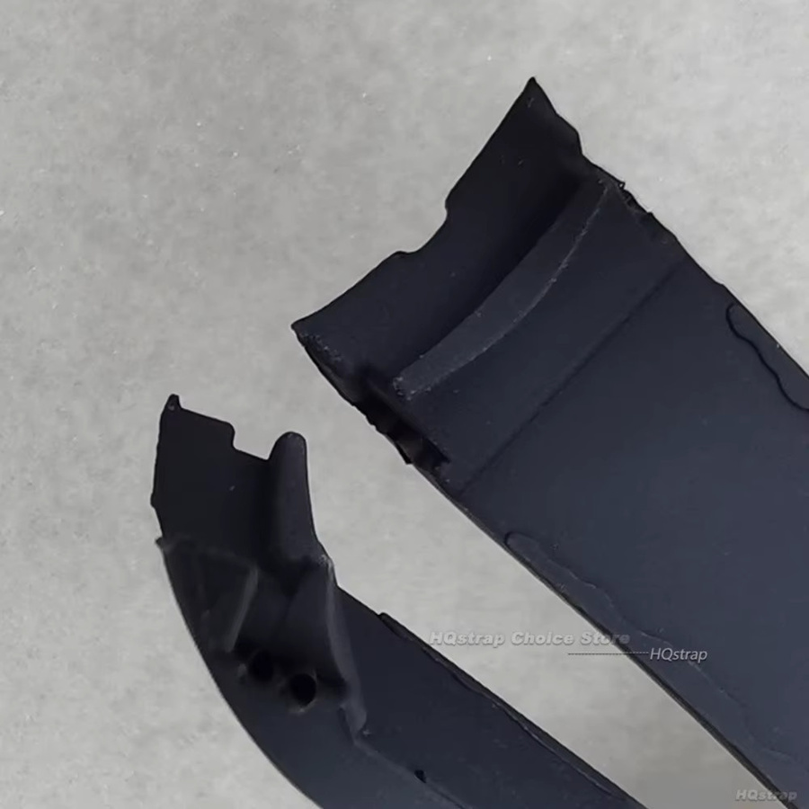 HQstrap Uhrenarmband Kautschuk, Schwarz, gebogenes Ende - Bild 4