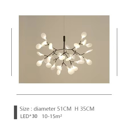 JIANKEXING LED Pendelleuchte im skandinavischen Design mit Blatt-Motiv in Gold und Weiß - Bild 2