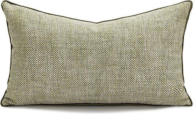 TrendVibeCN Modernes Heimsofa Kissen Beige und Grün, Rechteckig, Plüsch, Breite: 50 cm, Höhe: 30 cm - Bild 1
