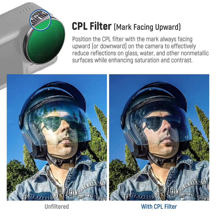ND/PL-Filterset für DJI Osmo Action 3, 4 und 5 Pro, Polarisations- und Neutraldichte-Filterset für deine Action-Kamera - Bild 4