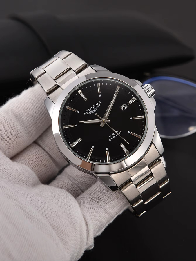 LONGLUX Armbanduhr Automatik, Edelstahl, Weiß, Herren - Bild 3