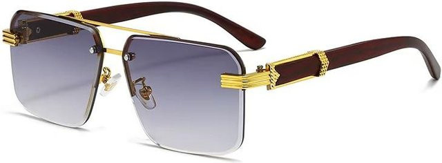 Gu Shuangqiao Sonnenbrille, Halbrand, quadratisch, violett, Herren - Bild 1