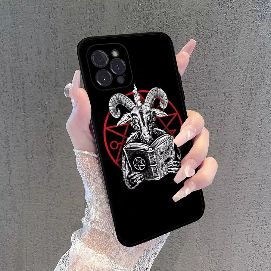 Handyhülle mit Pentagramm-Design in Schwarz für iPhone 11 12 13 14 15 Pro Max Mini und XS XR Plus - Bild 2