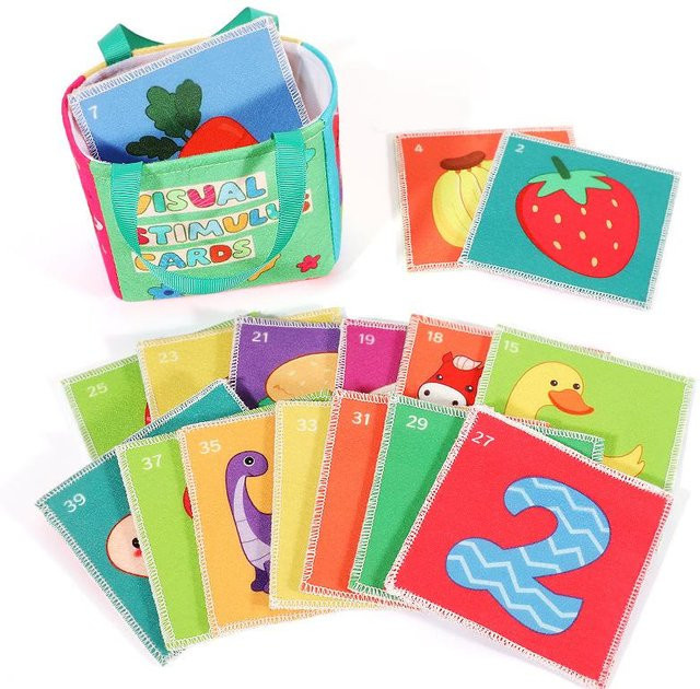 Kidsly Montessori Baby Visuelle Stimulation Karte Spielzeug, Schwarz Weiß, Kognitive Karten - Bild 1