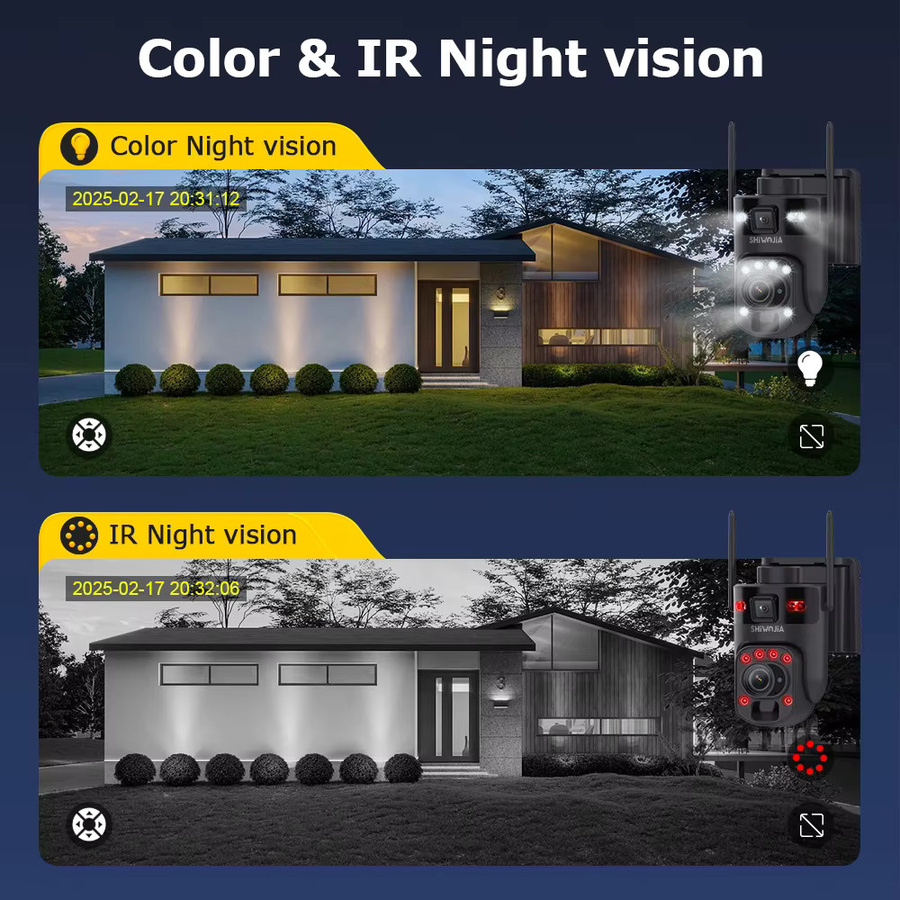 SHIWOJIA 6K 12MP Solar-Überwachungskamera mit 4G SIM und WIFI, PTZ IP-Kamera mit 60X Zoom, 360 Grad Sicht, PIR Bewegungserkennung und Human Tracking, Farbe: Schwarz - Bild 5
