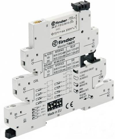 Finder Koppelrelais 39.81.0.024.0060, 24 V/DC und 24 V/AC, 6 A, 1 Wechsler, Weiß - Bild 1