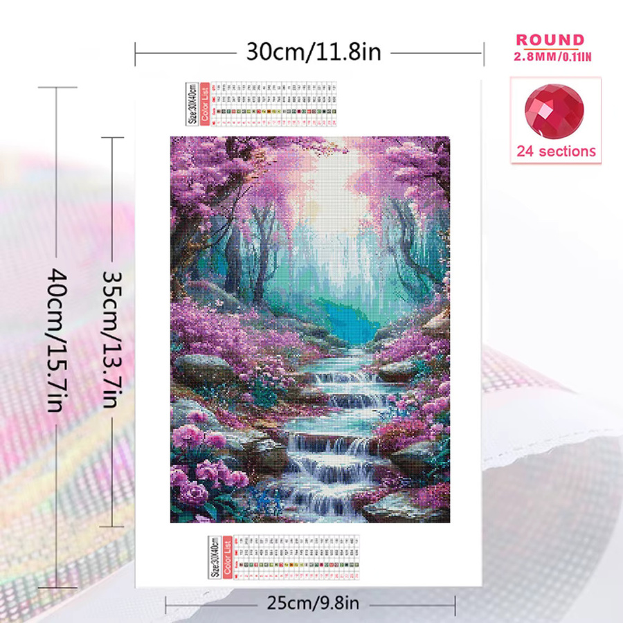 Evershine DIY Diamantmalerei Flusslandschaft Mosaik Wald-Stickerei in Multicolour, B/H: 30 x 20 cm - Bild 2