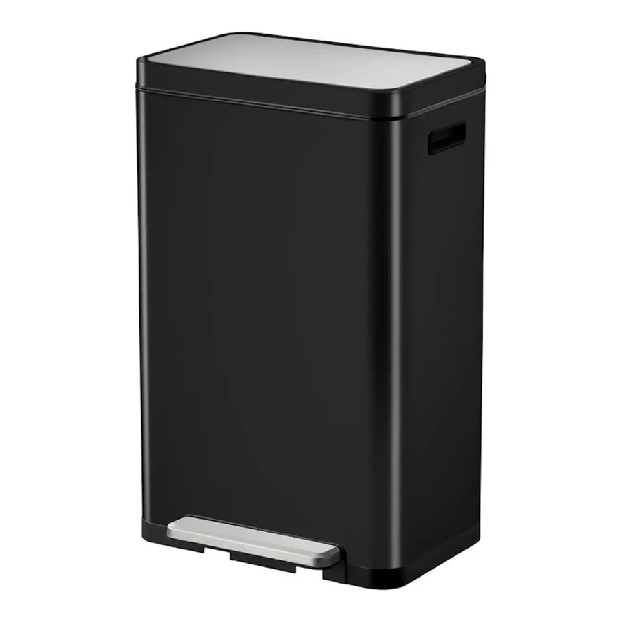 PROREGAL Treteimer Schwarz mit extra breitem Pedal und gedämpftem Stay-Open-Deckel, H x B x T: 63,7 x 36,2 x 29,7 cm, 30 Liter - Bild 2