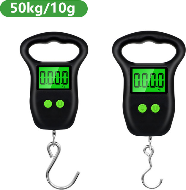 Digitale Hängewaage von JUANJUAN in Schwarz mit LCD-Display und Hintergrundbeleuchtung für Gepäck und Koffer, Tragkraft 20 kg - Bild 1