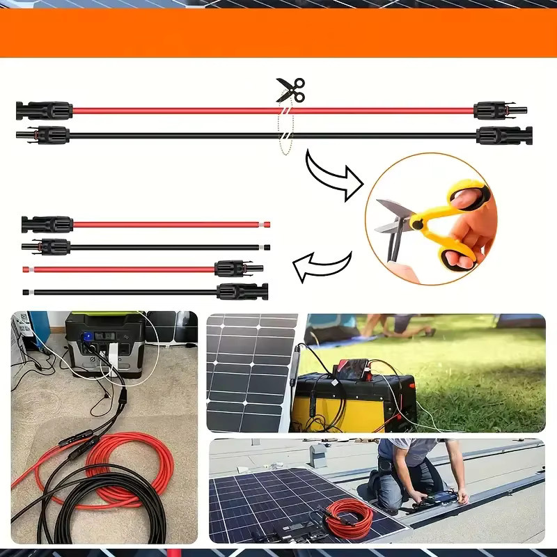 JMUYTOP Solarkabel 6 mm² 10 m für EcoFlow Delta River 2 3 MAX Photovoltaikpanel und tragbare Stromstationen - Bild 2