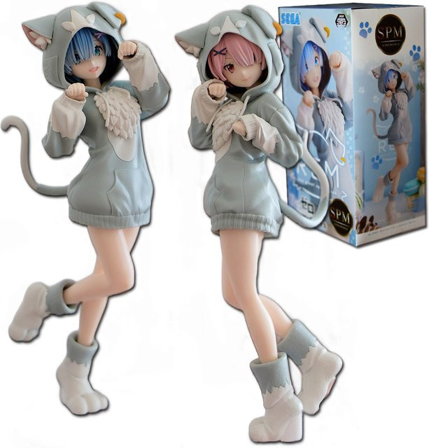 Bandai Re:Zero Rem Emilia Cat Figur, 18cm, Bunt / Mehrfarbig - Bild 1