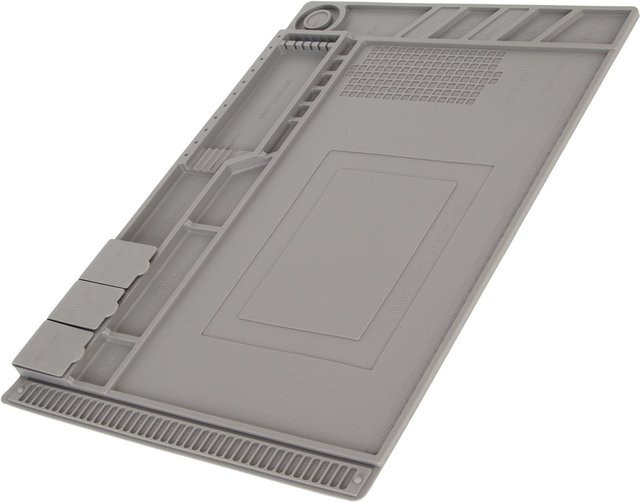 DIYelecs Magnetische Silikon Reparaturmatte für Elektronik, Hitzebeständige Arbeitsunterlage, Grau, B: 45 cm, T: 30 cm - Bild 1