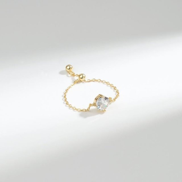 Lucky Star Jewelry Choker Ring, 925 Silber, Zirkonia, Damen, verstellbar - Bild 1