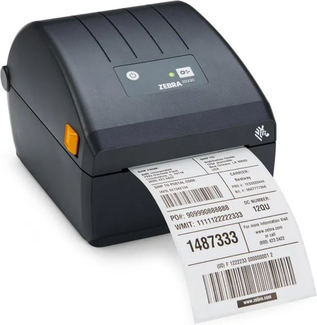 Zebra ZD230 Etikettendrucker Thermotransfer 203 dpi mit Cutter und USB Anschluss in Schwarz - Bild 1