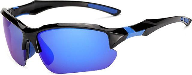 Techsuit 9301 Sportsonnenbrille, Unisex, Vollrand, rectangular, Schwarz Lila, Kunststoff - Bild 1