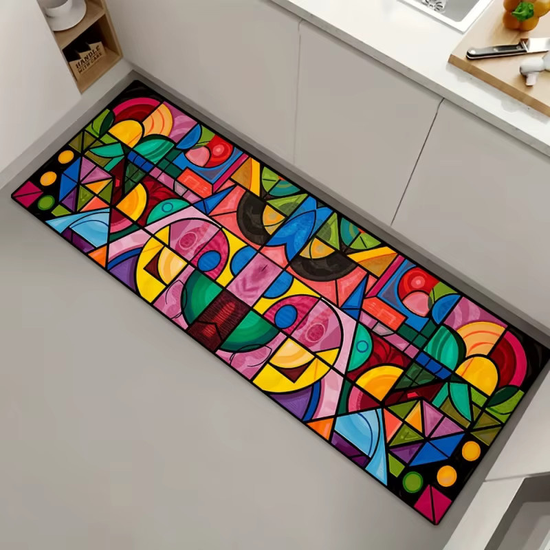 VIKAMA Geometrischer Teppich in Multicolour, schmutzabweisend und rutschfest, modern und rechteckig - Bild 2