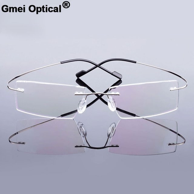 Gmei T8089 Korrektionsbrille, randlos, Metall, rechteckig - Bild 1