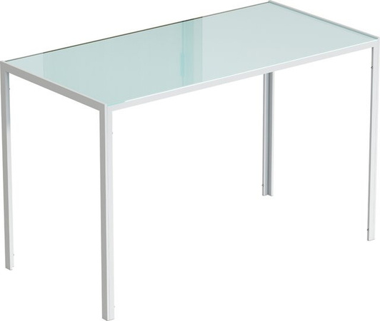 HOMCOM Esstisch mit Hartglas-Tischplatte in Weiß für 4 Personen, moderner Küchentisch für Küche, Esszimmer oder Wohnzimmer, B/T: 120 x 60 cm
