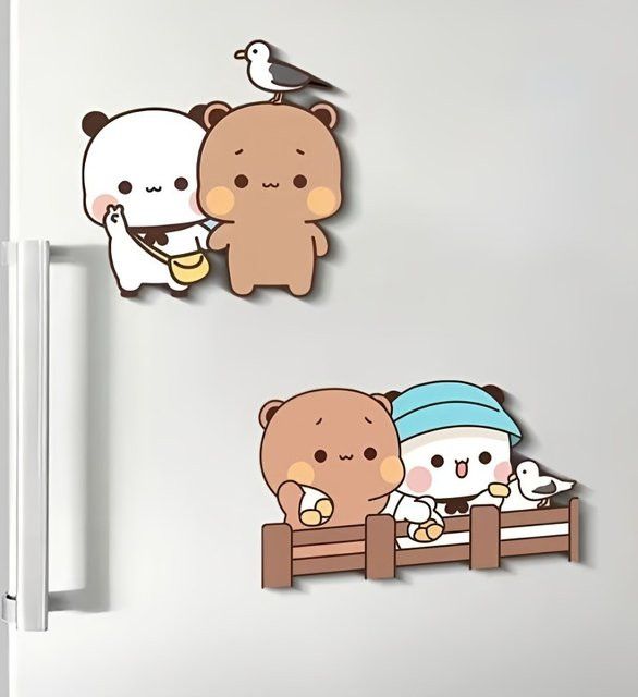 Yier Bubu Dudu Kawaii Panda Kühlschrankmagnete und Aufkleber für dein Home Decor im Anime-Stil - Bild 1