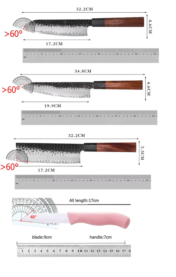 WXCOO Damaststahl Kochmesser aus geschmiedetem VG10 Stahl mit Holzgriff in Silber - Bild 5